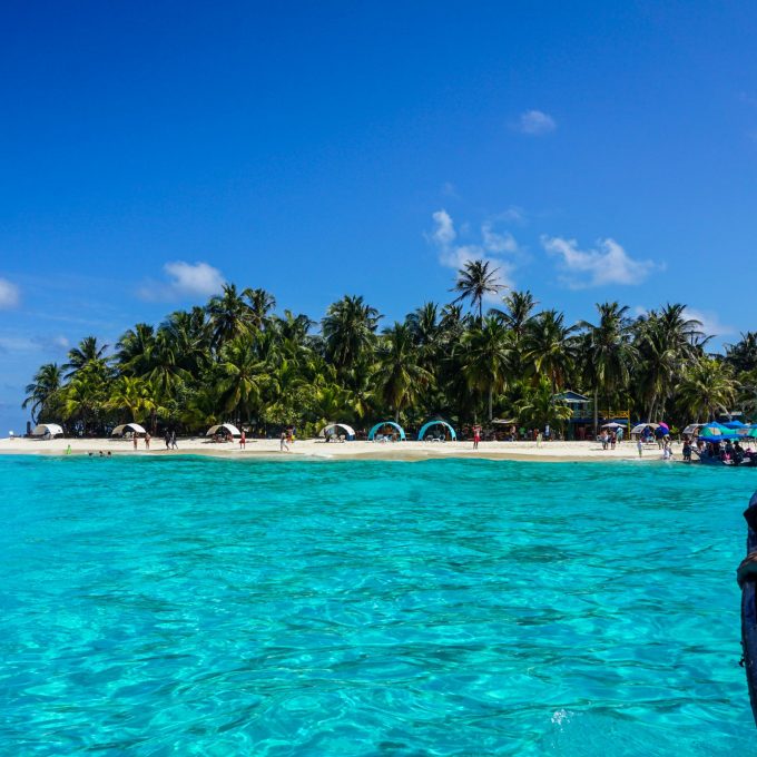 Boat,Arriving,In,Johnny,Cay,Island,,Archipelago,Of,San,Andres,
